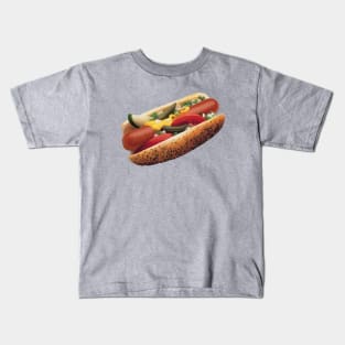 Chicago Style Hot Dog Art Design Kids T-Shirt